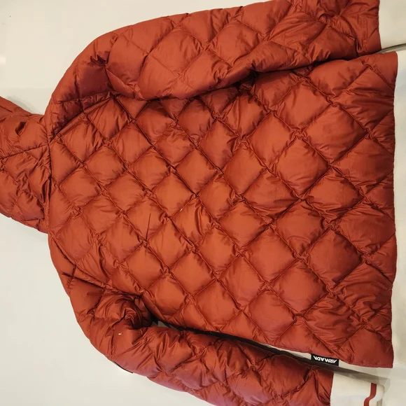 Mid Season Puff Jacket. Rust And Cream. - Picture 4 of 4